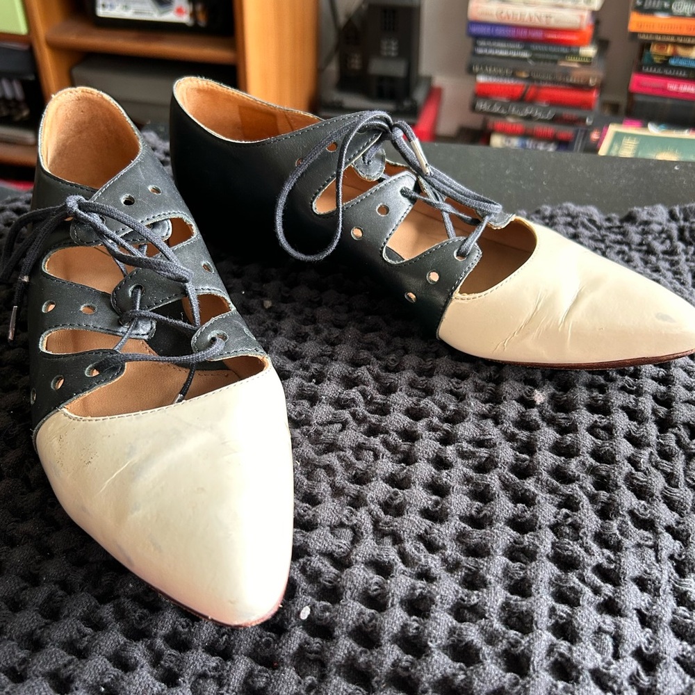 John Fluevog Coal flats W7.5